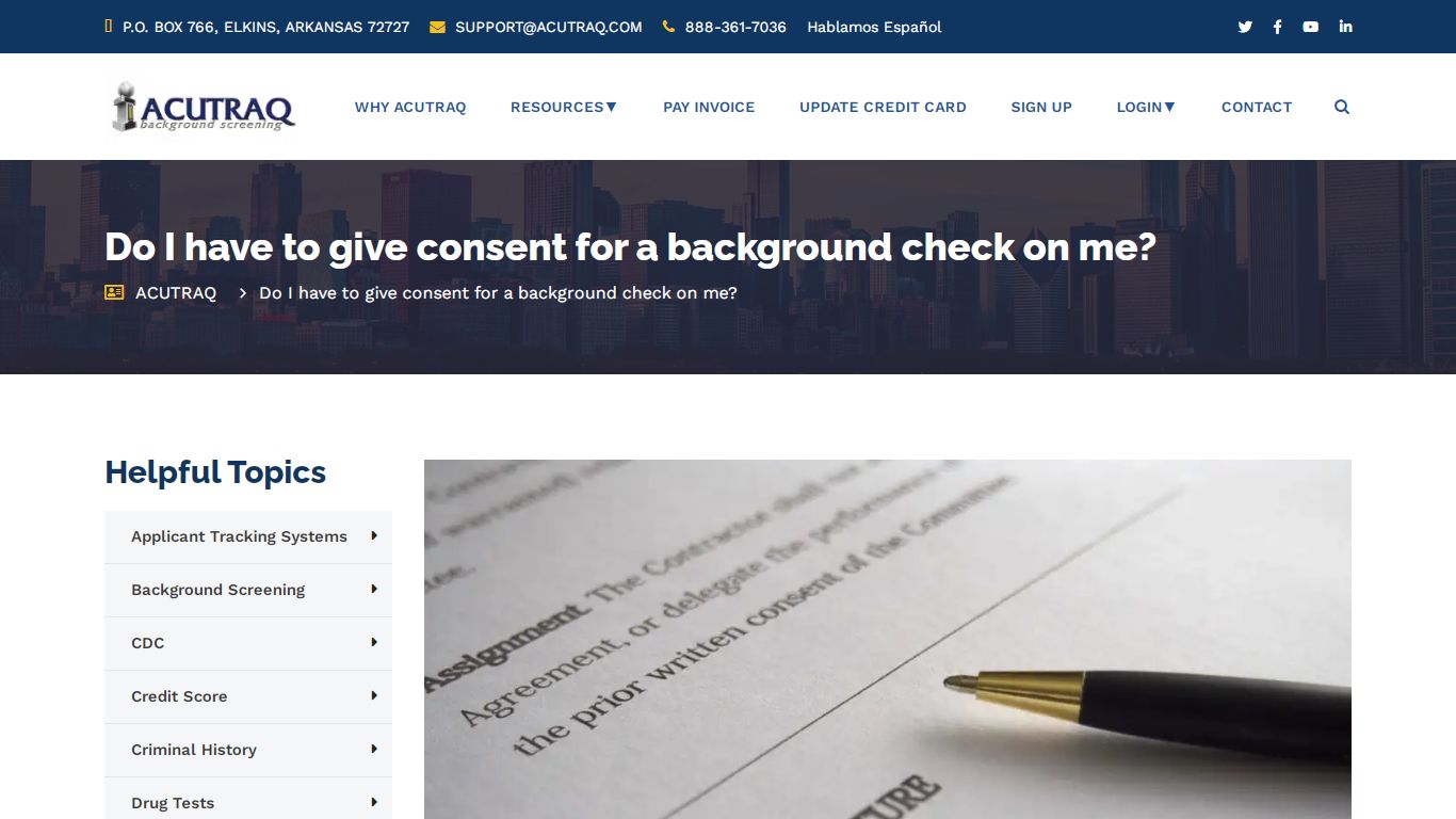 Do I have to give consent for a background check on me?